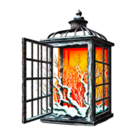 AI generative fire lantern png