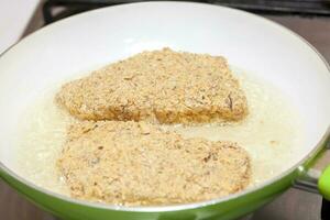 Frying a cordon bleu photo