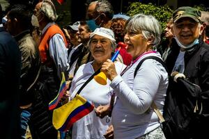 Bogota, Colombia, 2022. Peaceful protest marches in Bogota Colombia against the government of Gustavo Petro. photo