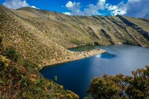 hermosa paisaje de Colombiana andino montañas demostración páramo tipo vegetación en el Departamento de cundinamarca foto