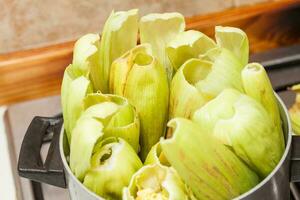 Colombian Sweet Corn Wrap Preparation photo