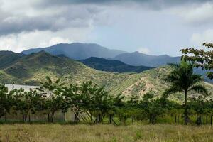 View of the majestic mountains at the region of Valle del Cauca in Colombia photo