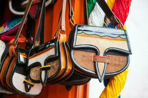 Colombian traditional leather satchel from the Antioquia Region called Carriel photo