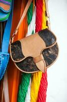 Colombiana tradicional cuero cartera desde el antioquia región llamado carriel foto
