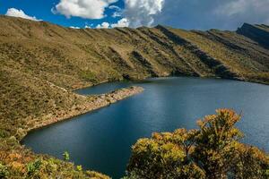 hermosa paisaje de Colombiana andino montañas demostración páramo tipo vegetación en el Departamento de cundinamarca foto