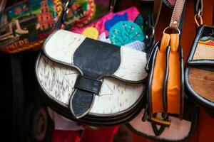 Colombian traditional leather satchel from the Antioquia Region called Carriel photo