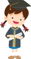 mignonne diplômé élèves dans diplômé éducation avec chapeau diplôme ,certificat dessin animé png