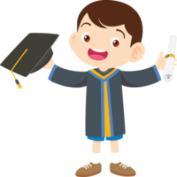 cute graduate students in graduate education with hat diploma ,certificate cartoon png