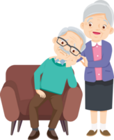 Grandparents,elderly people,grandfather and grandmother, characters in various activities png