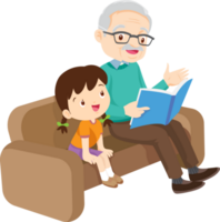 Grandparents,elderly people,grandfather and grandmother, characters in various activities png