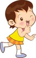 cute little children girl or kids cartoon character png