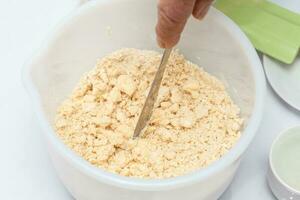 Quiche lorraine dough preparation photo