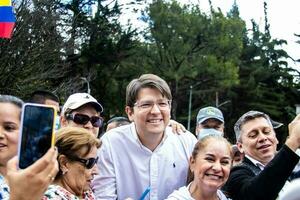 Bogota, Colombia, 2022. Peaceful protest marches in Bogota Colombia against the government of Gustavo Petro. photo