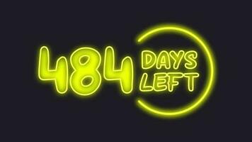 484 giorno sinistra neon leggero animato video