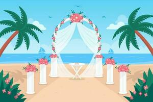 Beach Wedding Scene Background vector