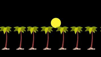 kokos träd flytta horisontell flytta på de väg video
