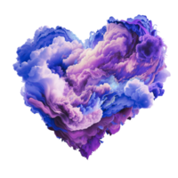 lindo colorida namorados coração nuvem, amor nuvem, ai generativo png