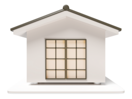 3d Japans stijl huis icoon geïsoleerd. echt landgoed handel, kwaliteit garantie concept, 3d geven illustratie png