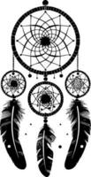 Dream Catcher - Black and White Isolated Icon - Vector illustration