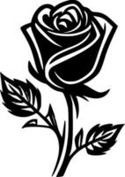 Rosa - negro y blanco aislado icono - vector ilustración