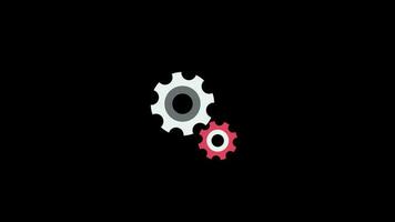 Cogwheel gear icon animation loop motion graphics video transparent background with alpha channel