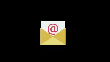 email icon animation loop motion graphics video transparent background with alpha channel