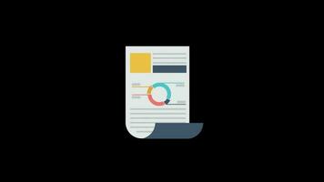 contract document icon animation loop motion graphics video transparent background with alpha channel