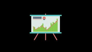 statistiques affaires graphique présentation planche animation boucle mouvement graphique vidéo transparent Contexte avec alpha canal video