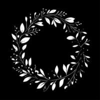 Wreath - Black and White Isolated Icon - Vector illustration