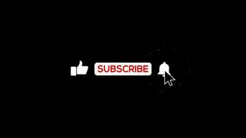 Subscribe, Reminder and Like Button animation with mouse cursor with alpha channel video