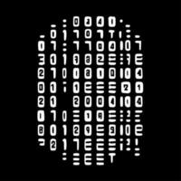 Binary Code - Black and White Isolated Icon - Vector illustration