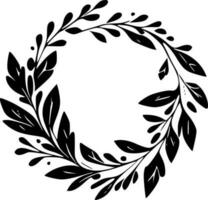 Wreath - Black and White Isolated Icon - Vector illustration