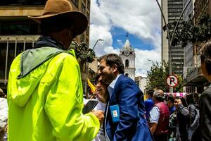 Bogota, Colombia, 2022. Peaceful protest marches in Bogota Colombia against the government of Gustavo Petro. photo