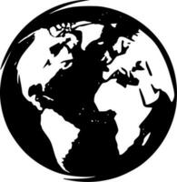 Earth, Black and White Vector illustration