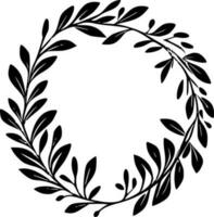 Wreath, Black and White Vector illustration