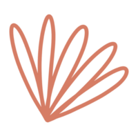 Leaf doodle pink line png