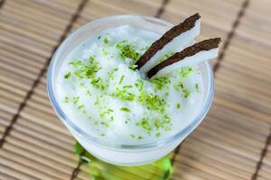 Delicious and refreshing cold coconut lemonade photo