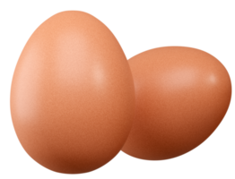 Two fresh chicken egg shots isolated png