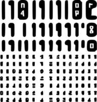 Binary Code - Black and White Isolated Icon - Vector illustration