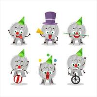 Cartoon character of silver medals ribbon with various circus shows vector