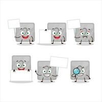 Silver first button cartoon character bring information board vector