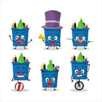 Cartoon character of office pencil stand with various circus shows vector