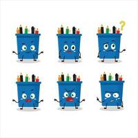 Cartoon character of office pencil stand with what expression vector