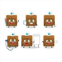 Doctor profession emoticon with third first button cartoon character vector