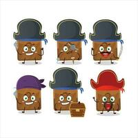 Cartoon character of third first button with various pirates emoticons vector