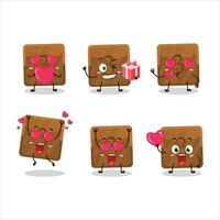 Third first button cartoon character with love cute emoticon vector