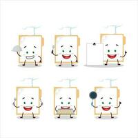 Cartoon character of brown manila folder with various chef emoticons vector