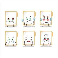 Brown manila folder cartoon character with sad expression vector