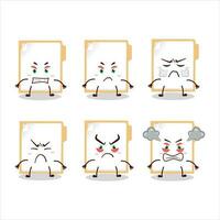 Brown manila folder cartoon character with various angry expressions vector