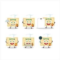 Cartoon character of certificate paper with various chef emoticons vector